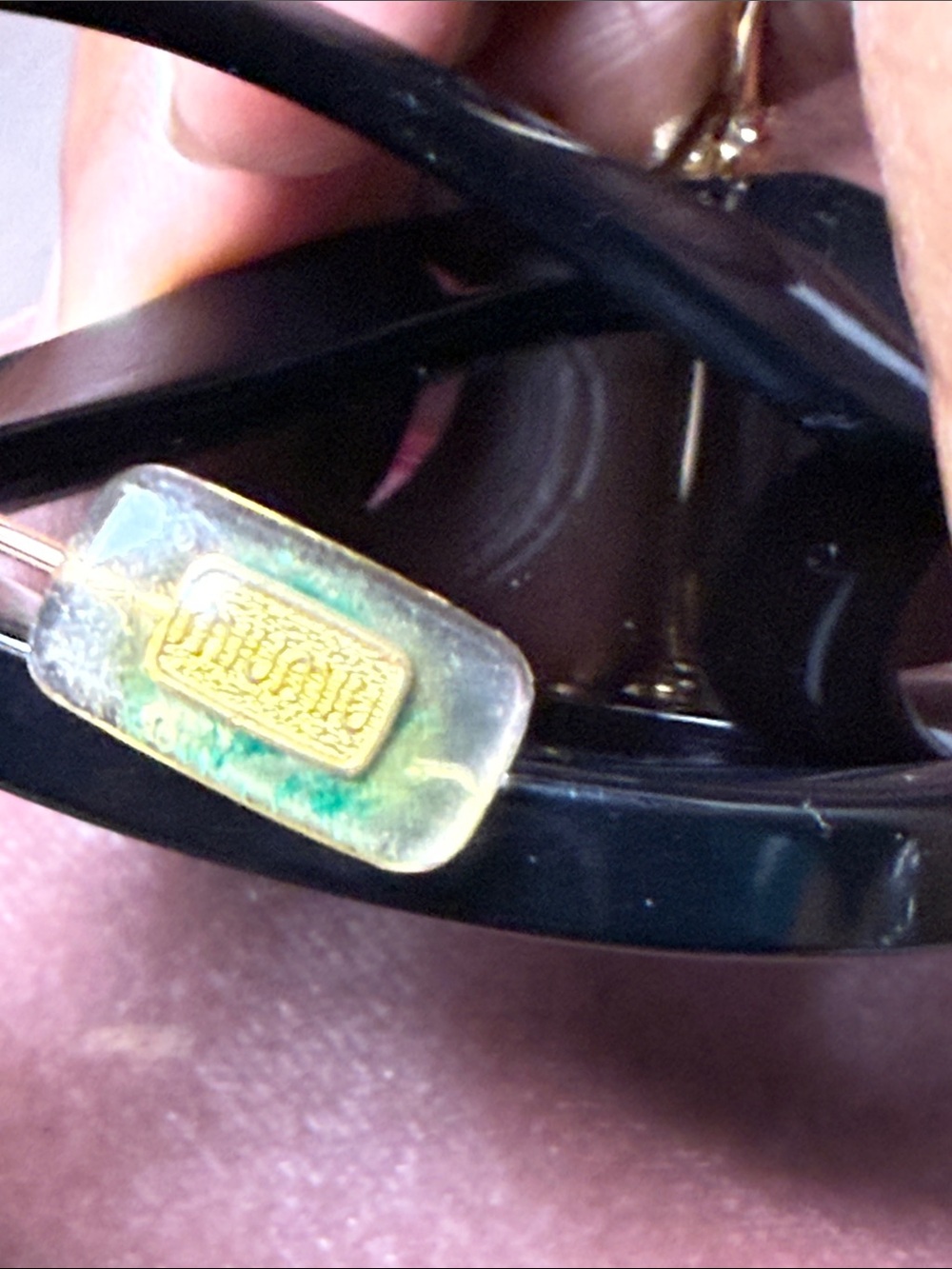 Miu Miu Black Cat-Eye Sunglasses with Gold Trim - Picture 7 of 12